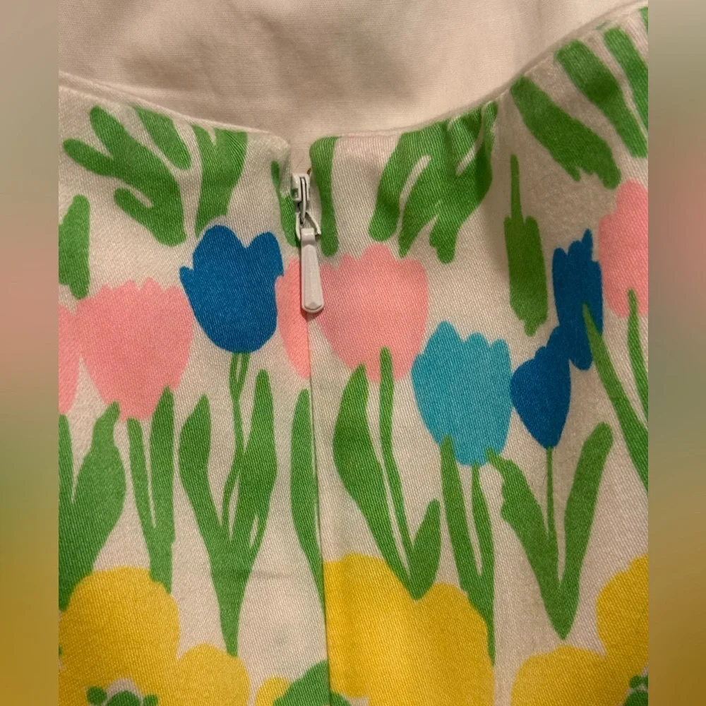 Lilly Pulitzer EUC Size 0 Pretty Yellow Pink Green Strapless Mini Sundress (616) - Picture 10 of 13